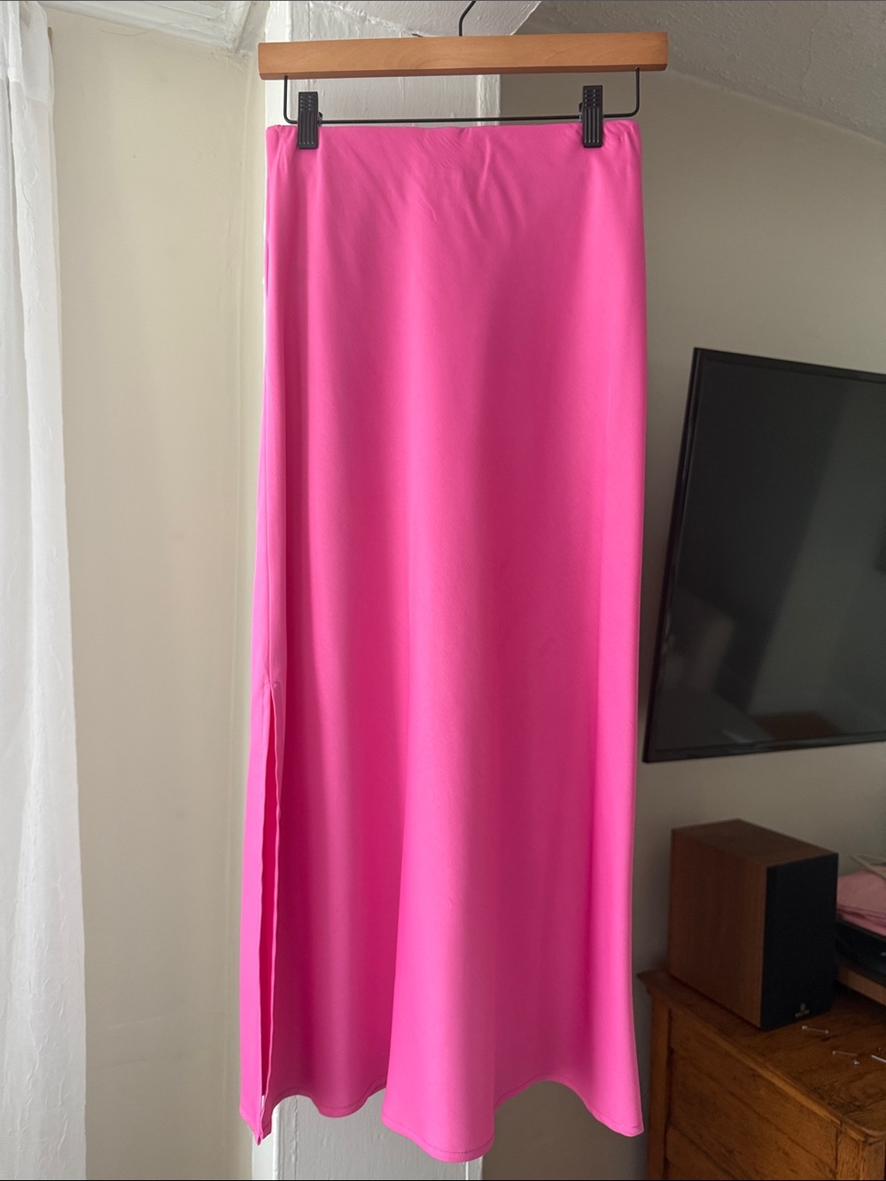 A New Day Hot Pink Midi Skirt Size XS Bright Fuchsia